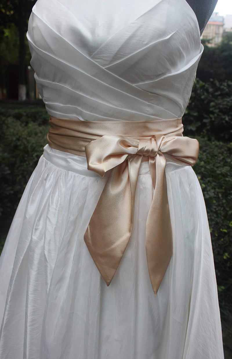 NANIA Wedding satin sash belt for special occasion dress bridal sash (Champagne) - Image 5